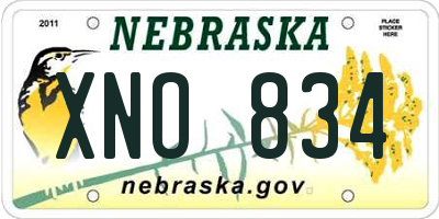 NE license plate XNO834
