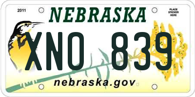 NE license plate XNO839
