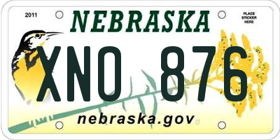 NE license plate XNO876
