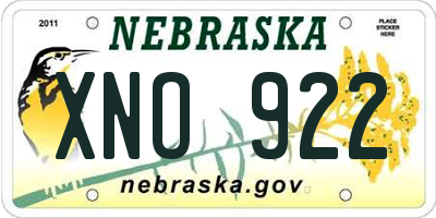 NE license plate XNO922
