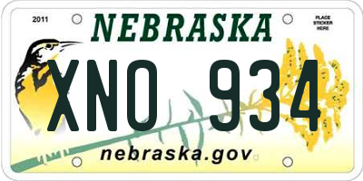 NE license plate XNO934