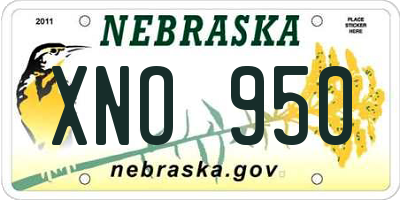 NE license plate XNO950