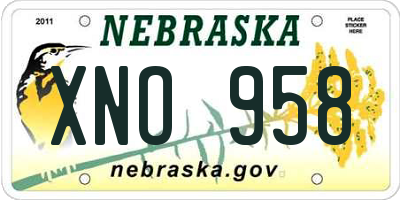 NE license plate XNO958