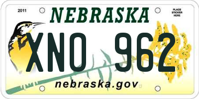 NE license plate XNO962