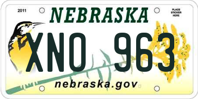NE license plate XNO963