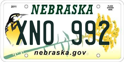 NE license plate XNO992