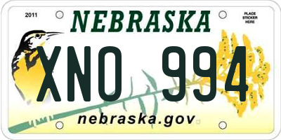 NE license plate XNO994