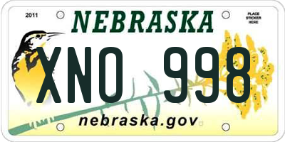 NE license plate XNO998