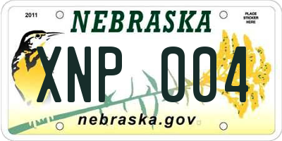 NE license plate XNP004