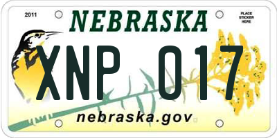 NE license plate XNP017