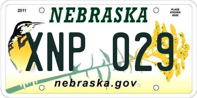 NE license plate XNP029