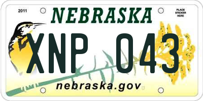 NE license plate XNP043