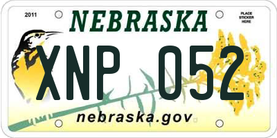 NE license plate XNP052