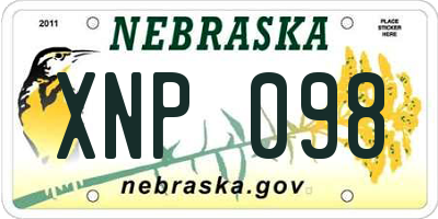 NE license plate XNP098