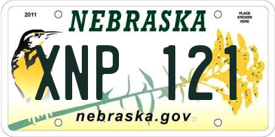 NE license plate XNP121