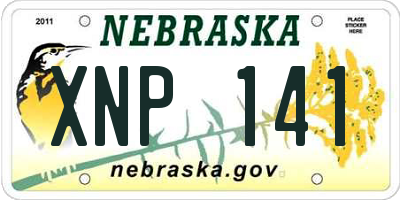 NE license plate XNP141