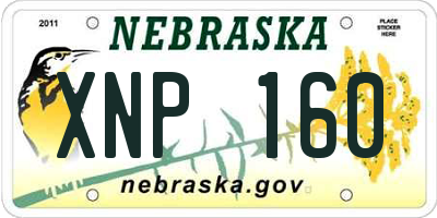 NE license plate XNP160
