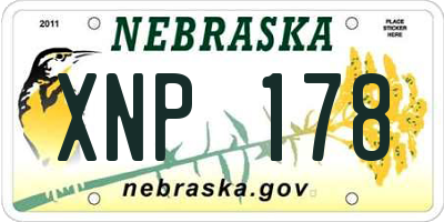 NE license plate XNP178