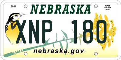 NE license plate XNP180