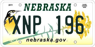NE license plate XNP196