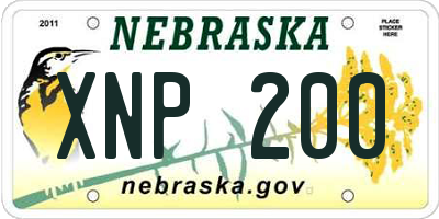 NE license plate XNP200