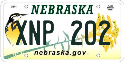 NE license plate XNP202