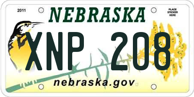 NE license plate XNP208