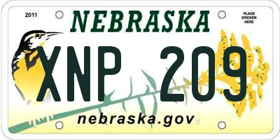 NE license plate XNP209