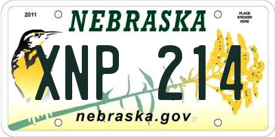 NE license plate XNP214