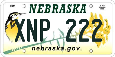 NE license plate XNP222