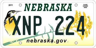 NE license plate XNP224