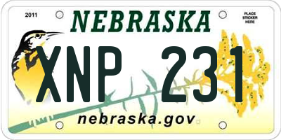 NE license plate XNP231