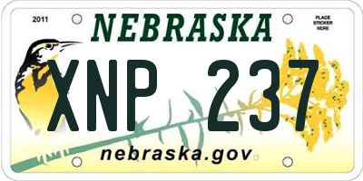 NE license plate XNP237
