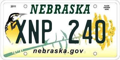 NE license plate XNP240