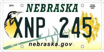 NE license plate XNP245
