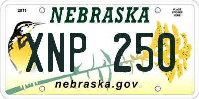 NE license plate XNP250