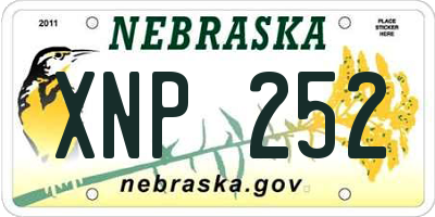 NE license plate XNP252