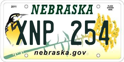 NE license plate XNP254