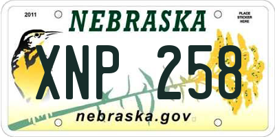 NE license plate XNP258