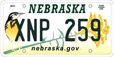NE license plate XNP259