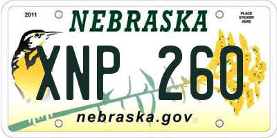 NE license plate XNP260