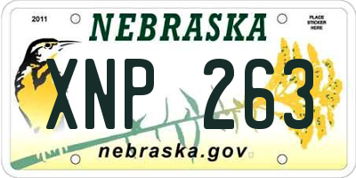 NE license plate XNP263