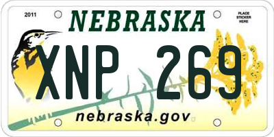 NE license plate XNP269