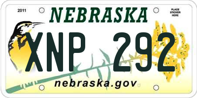NE license plate XNP292