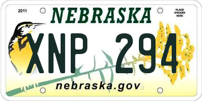 NE license plate XNP294