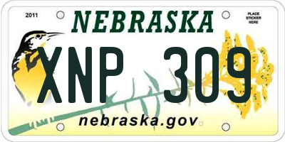 NE license plate XNP309