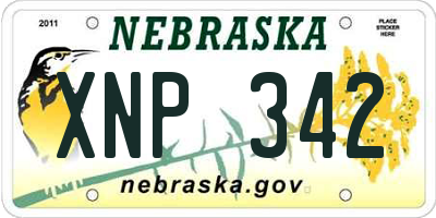 NE license plate XNP342