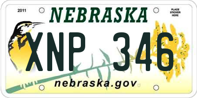NE license plate XNP346