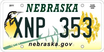 NE license plate XNP353