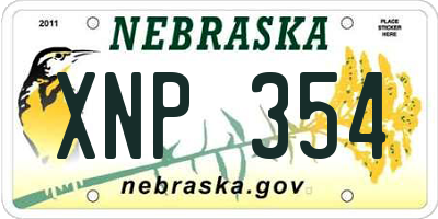 NE license plate XNP354